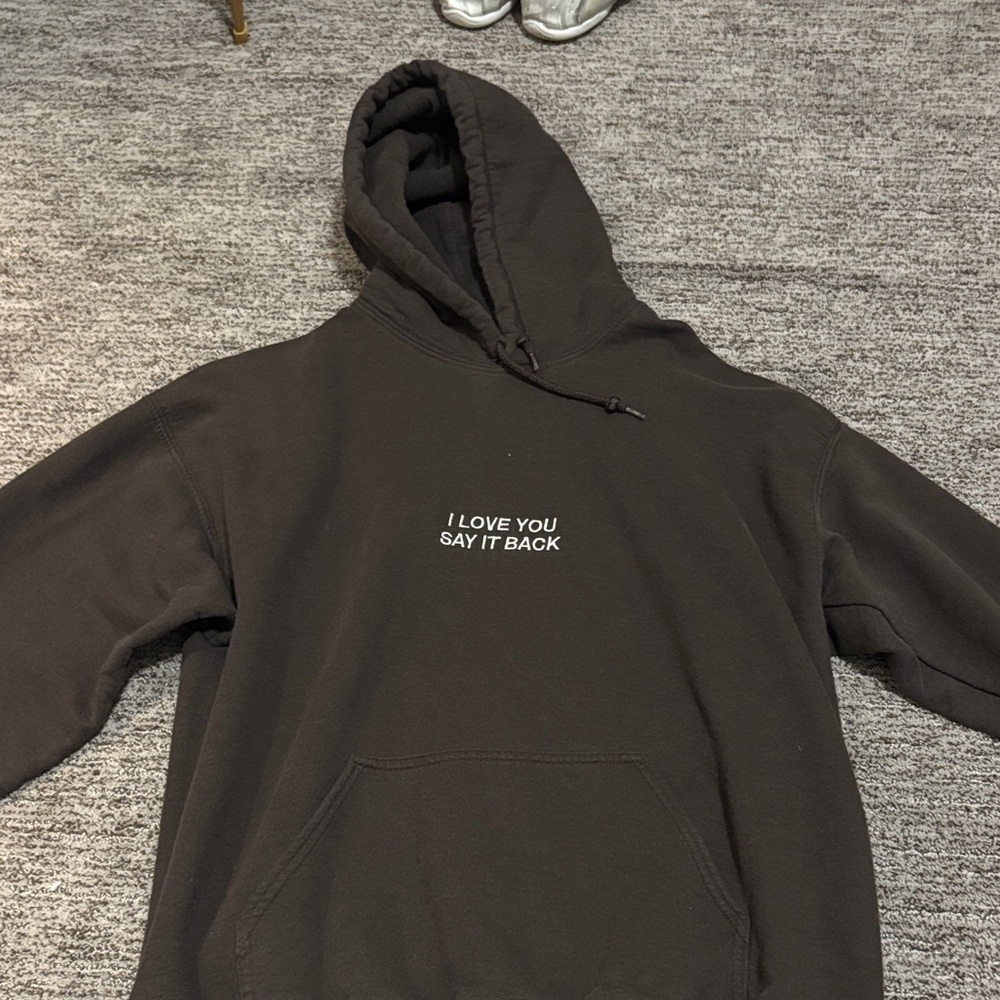 Lonely Ghost Black Hoodie| “I Love You Say It Back” |Size L